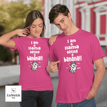 I am a Llama Eating a Banana Yum Yum Yum Shirt, Muffin Shirt - Unisex Adult T-Shirt, Long Sleeve Tee, Sweatshirt, Hoodie