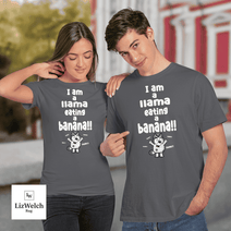 I am a Llama Eating a Banana Yum Yum Yum Shirt, Muffin Shirt - Unisex Adult T-Shirt, Long Sleeve Tee, Sweatshirt, Hoodie
