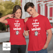 I am a Llama Eating a Banana Yum Yum Yum Shirt, Muffin Shirt - Unisex Adult T-Shirt, Long Sleeve Tee, Sweatshirt, Hoodie
