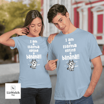 I am a Llama Eating a Banana Yum Yum Yum Shirt, Muffin Shirt - Unisex Adult T-Shirt, Long Sleeve Tee, Sweatshirt, Hoodie