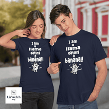 I am a Llama Eating a Banana Yum Yum Yum Shirt, Muffin Shirt - Unisex Adult T-Shirt, Long Sleeve Tee, Sweatshirt, Hoodie