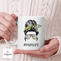 #MUMLIFE Mum Life, Gift For Mum, Mom, Coffee Mug, Funny Mug, Birthday Gift
