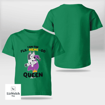 I'm A Fla-Meme-Go Queen Muffin Shirt (Black Text) - Kid Shirt (Sizes For 1-8 Years Old)