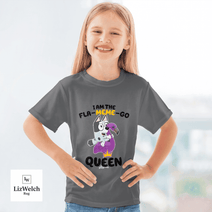 I'm A Fla-Meme-Go Queen Muffin Shirt (Black Text) - Kid Shirt (Sizes For 1-8 Years Old)