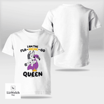 I'm A Fla-Meme-Go Queen Muffin Shirt (Black Text) - Kid Shirt (Sizes For 1-8 Years Old)