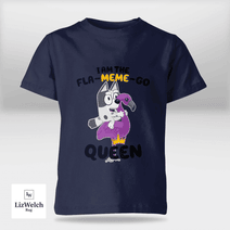 I'm A Fla-Meme-Go Queen Muffin Shirt (Black Text) - Kid Shirt (Sizes For 1-8 Years Old)