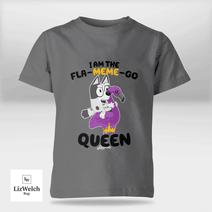 I'm A Fla-Meme-Go Queen Muffin Shirt (Black Text) - Kid Shirt (Sizes For 1-8 Years Old)