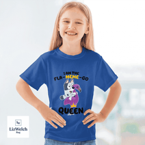 I'm A Fla-Meme-Go Queen Muffin Shirt (Black Text) - Kid Shirt (Sizes For 1-8 Years Old)