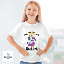 I'm A Fla-Meme-Go Queen Muffin Shirt (Black Text) - Kid Shirt (Sizes For 1-8 Years Old)