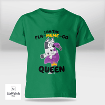 I'm A Fla-Meme-Go Queen Muffin Shirt (Black Text) - Kid Shirt (Sizes For 1-8 Years Old)