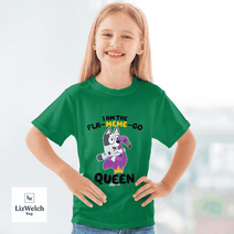 I'm A Fla-Meme-Go Queen Muffin Shirt (Black Text) - Kid Shirt (Sizes For 1-8 Years Old)
