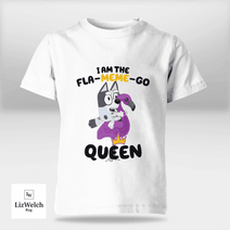 I'm A Fla-Meme-Go Queen Muffin Shirt (Black Text) - Kid Shirt (Sizes For 1-8 Years Old)