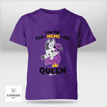 I'm A Fla-Meme-Go Queen Muffin Shirt (Black Text) - Kid Shirt (Sizes For 1-8 Years Old)