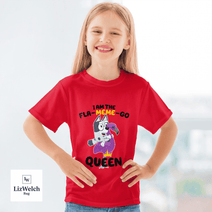 I'm A Fla-Meme-Go Queen Muffin Shirt (Black Text) - Kid Shirt (Sizes For 1-8 Years Old)
