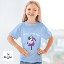 I'm Flamingo Queen Muffin (White Text) Shirt - Kid Shirt (Sizes For 1-8 Years Old)