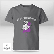 I'm Flamingo Queen Muffin (White Text) Shirt - Kid Shirt (Sizes For 1-8 Years Old)