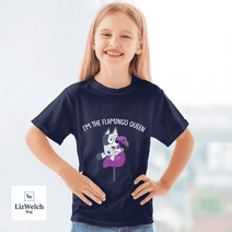 I'm Flamingo Queen Muffin (White Text) Shirt - Kid Shirt (Sizes For 1-8 Years Old)