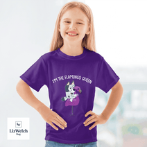 I'm Flamingo Queen Muffin (White Text) Shirt - Kid Shirt (Sizes For 1-8 Years Old)