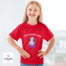 I'm Flamingo Queen Muffin (White Text) Shirt - Kid Shirt (Sizes For 1-8 Years Old)