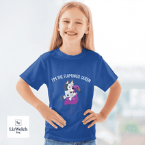 I'm Flamingo Queen Muffin (White Text) Shirt - Kid Shirt (Sizes For 1-8 Years Old)