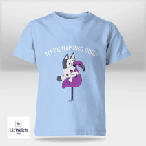 I'm Flamingo Queen Muffin (White Text) Shirt - Kid Shirt (Sizes For 1-8 Years Old)