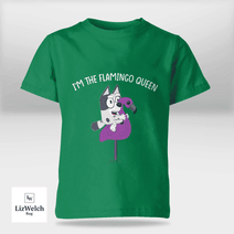 I'm Flamingo Queen Muffin (White Text) Shirt - Kid Shirt (Sizes For 1-8 Years Old)