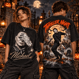 Michael Jackson Glitter Glove And Thriller Night 3D Shirt For Fans Of Moonlit Dance Moves NDN Worn Shirt Mockup