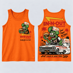 Rat Fink X In N Out Good Burgers Bad Habits Vintage T-Shirt, Hoodie And More NNK - Tank Top Orange
