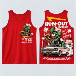 Rat Fink X In N Out Good Burgers Bad Habits Vintage T-Shirt, Hoodie And More NNK - Tank Top Red