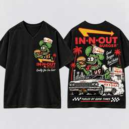 Rat Fink X In N Out Good Burgers Bad Habits Vintage T-Shirt, Hoodie And More NNK - V-Neck Black