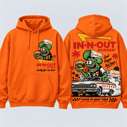 Rat Fink X In N Out Good Burgers Bad Habits Vintage T-Shirt, Hoodie And More NNK - Hoodie Orange