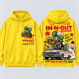Rat Fink X In N Out Good Burgers Bad Habits Vintage T-Shirt, Hoodie And More NNK - Hoodie Yellow
