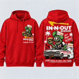 Rat Fink X In N Out Good Burgers Bad Habits Vintage T-Shirt, Hoodie And More NNK - Hoodie Red