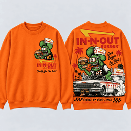 Rat Fink X In N Out Good Burgers Bad Habits Vintage T-Shirt, Hoodie And More NNK - Sweater Orange