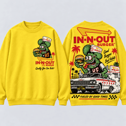 Rat Fink X In N Out Good Burgers Bad Habits Vintage T-Shirt, Hoodie And More NNK - Sweater Yellow