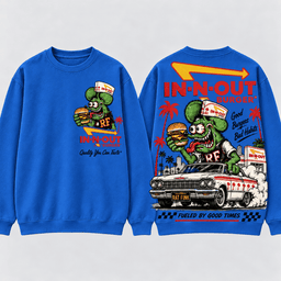 Rat Fink X In N Out Good Burgers Bad Habits Vintage T-Shirt, Hoodie And More NNK - Sweater Blue