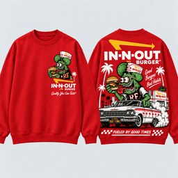 Rat Fink X In N Out Good Burgers Bad Habits Vintage T-Shirt, Hoodie And More NNK - Sweater Red