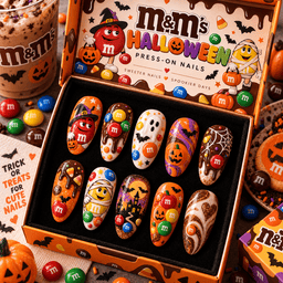 M&M’s Halloween Candy Characters Press-On Nail Set for Spooky Sweet Fans NTT