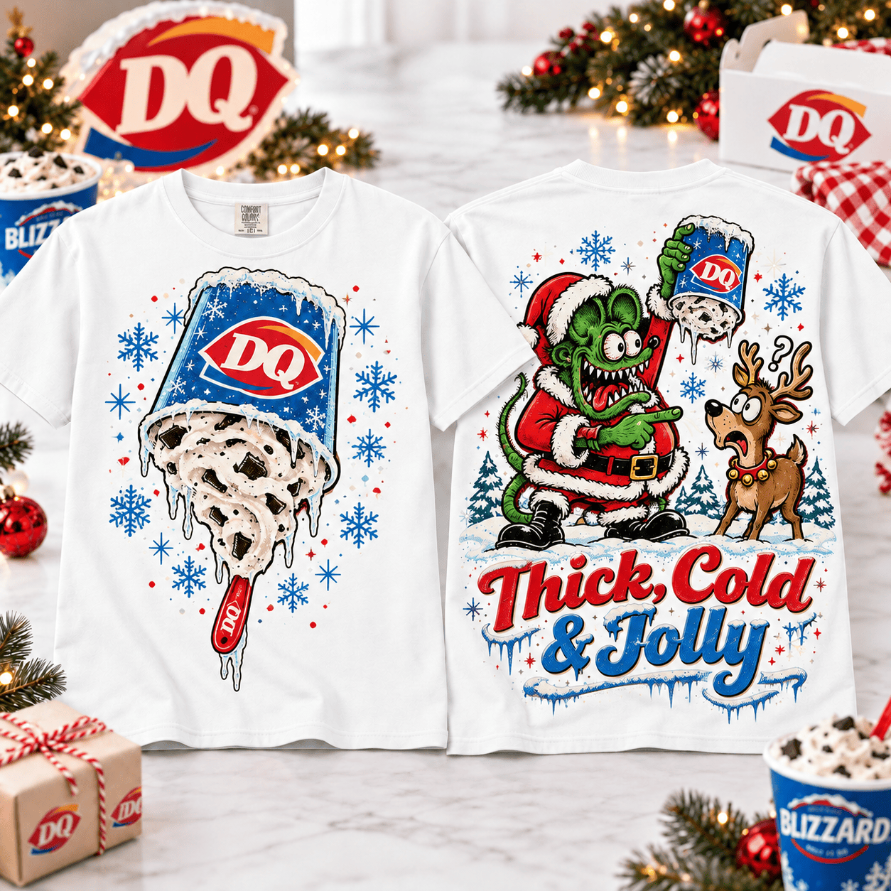 The Grinch Dairy Queen Thick Cold and Jolly T-Shirt for Holiday Dessert Lovers NTT White