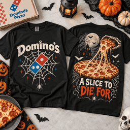 Jack Skellington Dominos Halloween Pizza T-Shirt for Fans of Spooky Late Night Snacks NTT Black