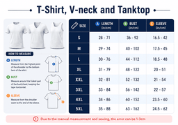 T-Shirt size chart