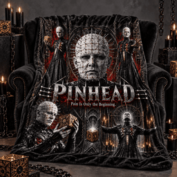 Pinhead Pale Portrait And Hanging Chains Fleece Blanket For Fans Of Dark Dimensions NDN Standalone Blanket
