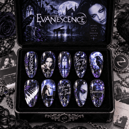 Evanescence Moonlit Gothic Portrait Press-On Nail Set for Alternative Rock Fans NDN Press On Nail Product Image