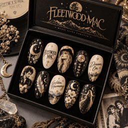 Fleetwood Mac Celestial Sepia Portrait Press-On Nail Set for Classic Rock Fans NDN Press On Nail Product Image
