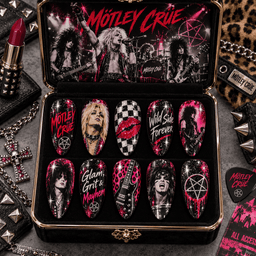 Mötley Crüe Dr Feelgood Glam Metal Press-On Nail Set for Glam Metal Fans NDN Press On Nail Product Image