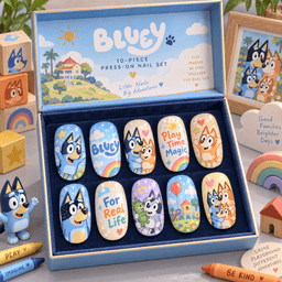 Bluey Bluey and Bingo Family Press-On Nail Set for Animated Character Fans NDN Press On Nail Product Image