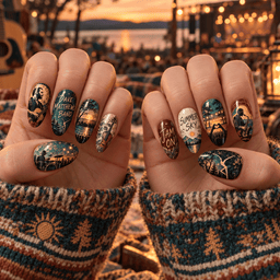 Kenny Chesney No Shoes Nation Beach Press-On Nail Set for Country Music Fans NDN Press On Nail Worn Image
