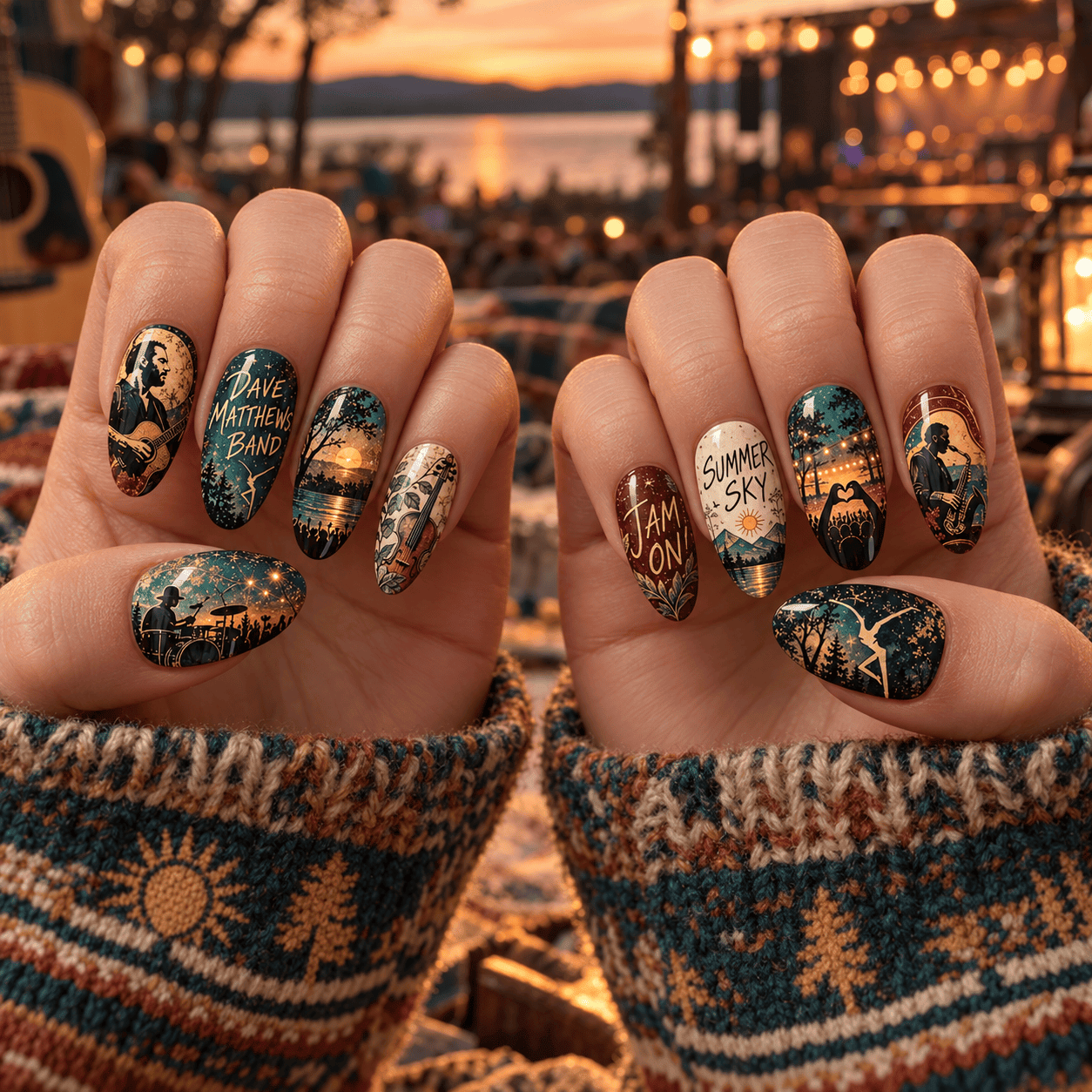 Kenny Chesney No Shoes Nation Beach Press-On Nail Set for Country Music Fans NDN Press On Nail Worn Image