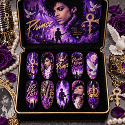 Prince Purple Rain Love Symbol Press-On Nail Set for Pop Rock Fans NDN Press On Nail Product Image