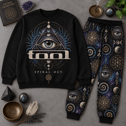 Premium Tool Spiral Out Eye Graphic Sweater and Jogger Pants Set for Fans NDN Flat Set Mockup